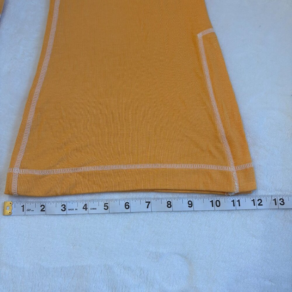 Out From Under Y2K Yellow Boho Ribbed Wide-Leg Loungewear Drawstring Pants L - Picture 10 of 12